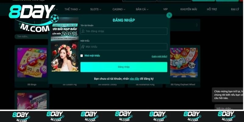 Đăng nhập 8day với các bước chuẩn trong năm 2025